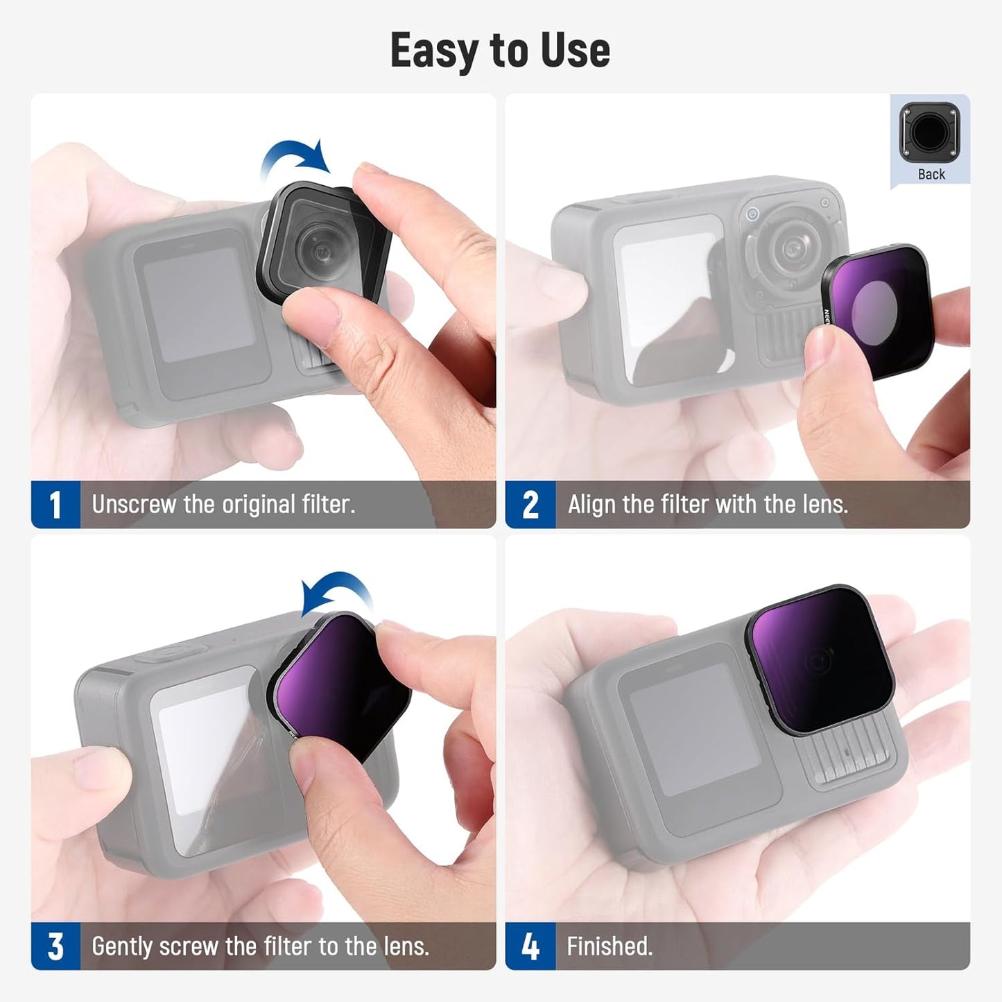 Neewer 10105346 ND Filter Set for GoPro Hero 13/12/11/10/9