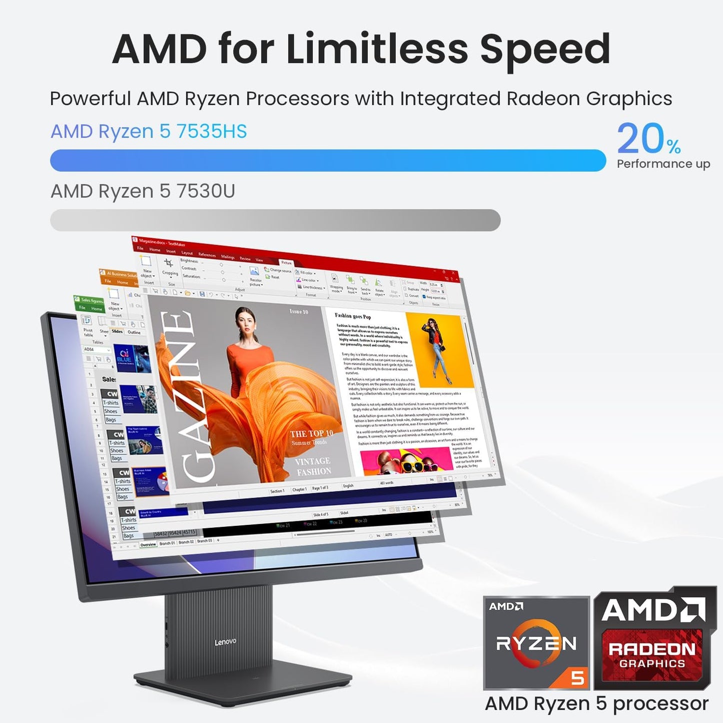 Lenovo 24ARR9 Ryzen 5 AIO Desktop Touchscreen