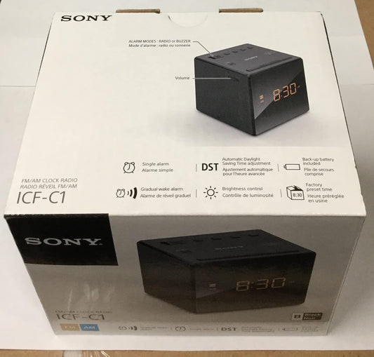 Sony ICFC1BLACK AM/FM Black Clock Radio