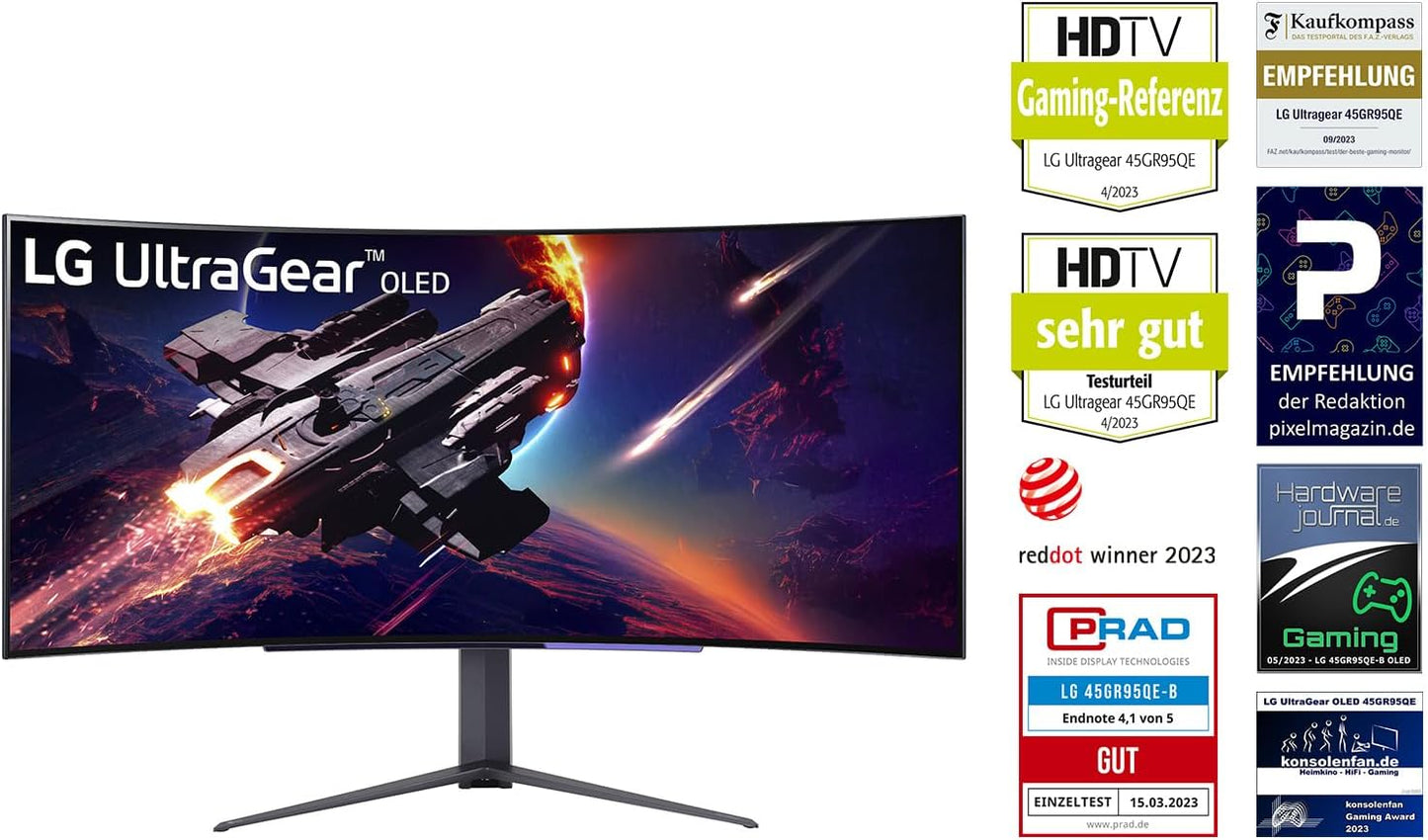 LG 45GR95QE-B.AEU 45" UltraGear 240Hz Curved OLED Gaming Monitor