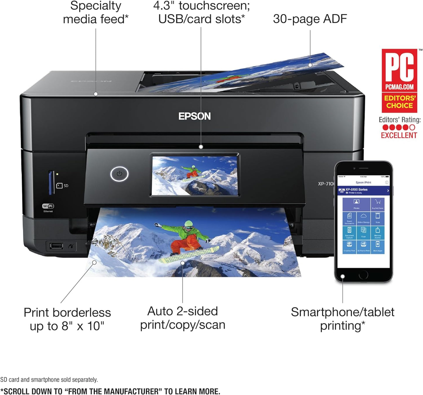 Epson XP-7100 Wireless Color Photo Printer