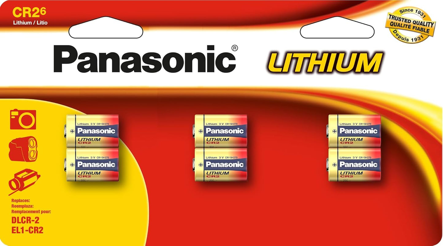 Panasonic CR-2PA/6B CR2 Lithium Batteries 3V for Rangefinders