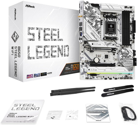 ASRock 90-MXBN90-A0UAYZ B650 Steel Legend WiFi Motherboard