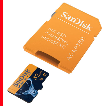 SanDisk SDSQUNR-032G Outdoors 32GB microSD Card 2-Pack for Trail Cams