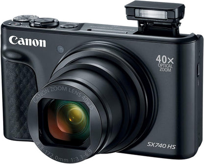 Canon SX740 HS 40x Zoom Compact Camera Bundle (Renewed)
