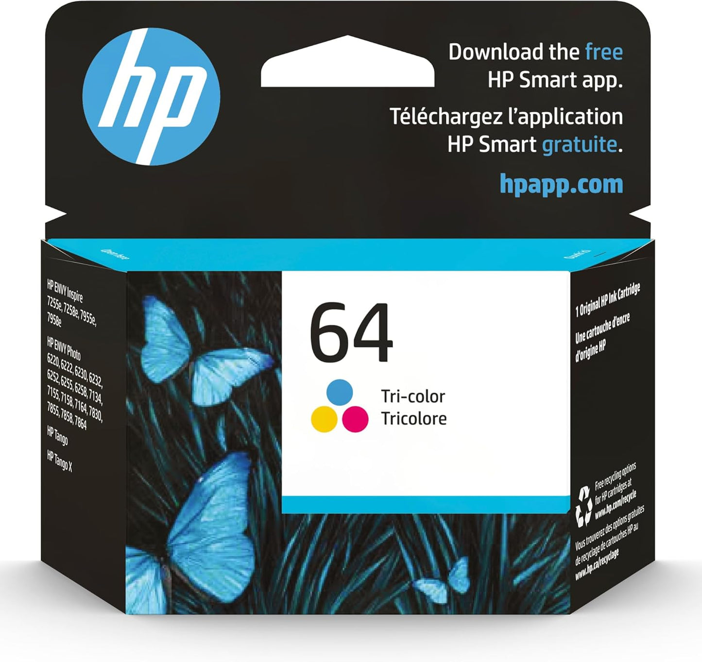HP 64 Tri-color Ink Cartridge N9J89AN Standard Yield