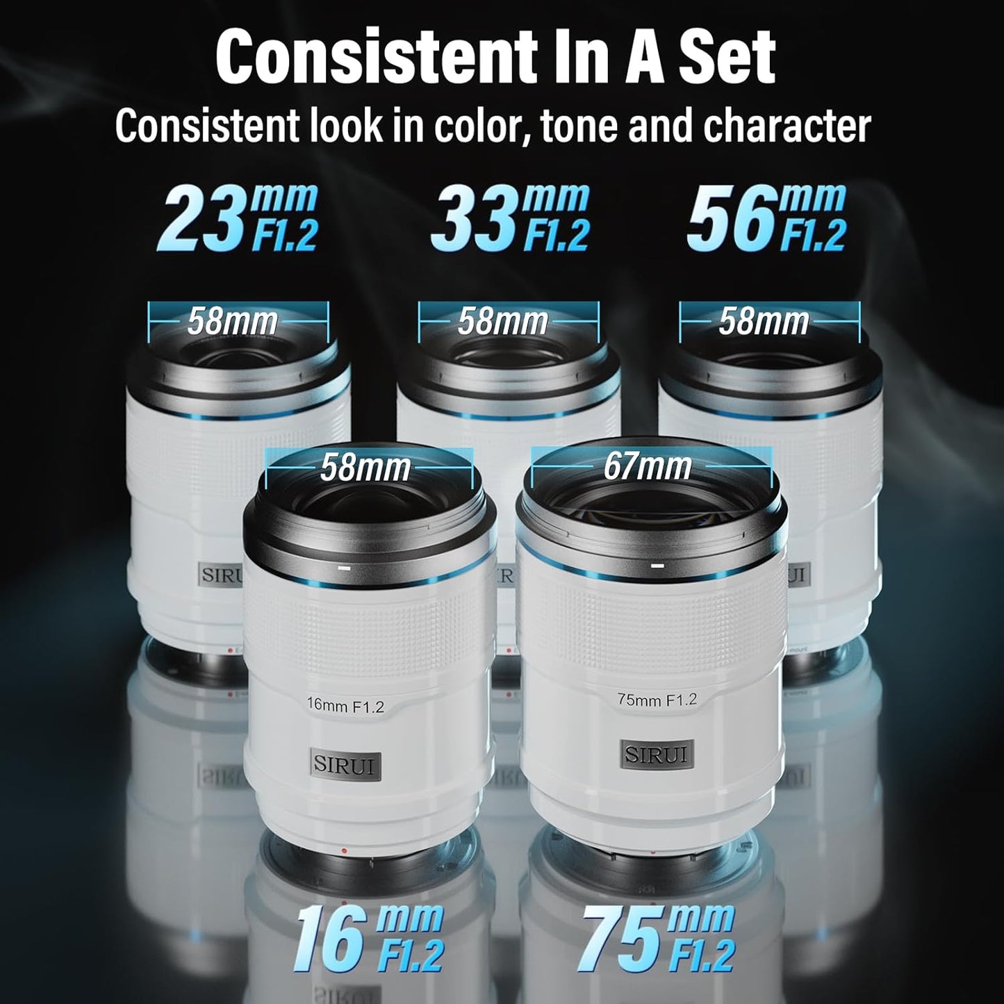 Sirui Sniper 75mm F1.2 Autofocus Lens - Sony E Mount (White)