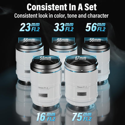 Sirui Sniper 75mm F1.2 Autofocus Lens - Sony E Mount (White)