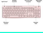 Logitech 920-013289 K270 Rose Wireless Keyboard