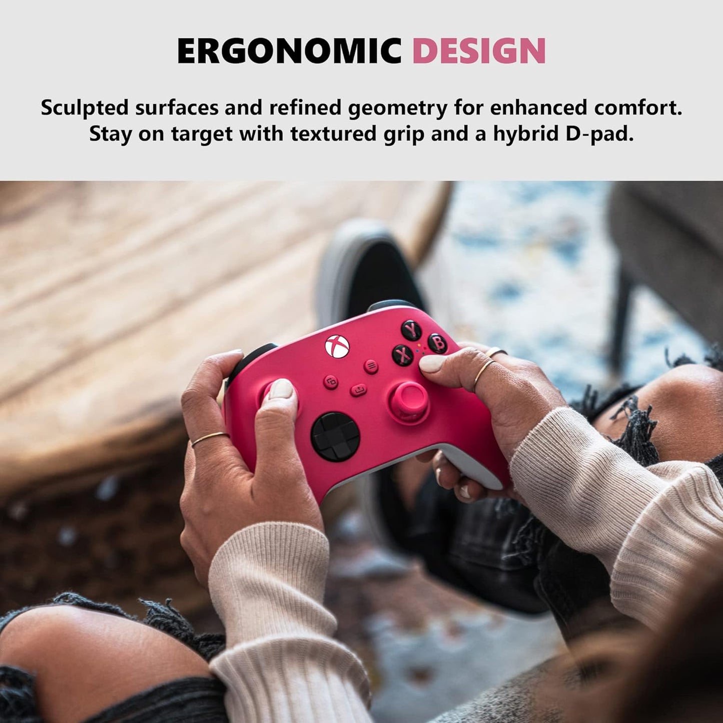 Microsoft QAU-00082 Xbox Core Wireless Controller, Deep Pink