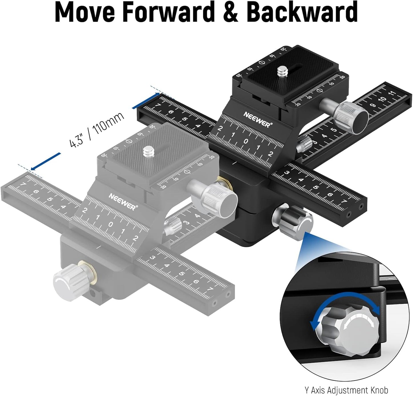 Neewer 10100932 4-Way Macro Focusing Rail Slider