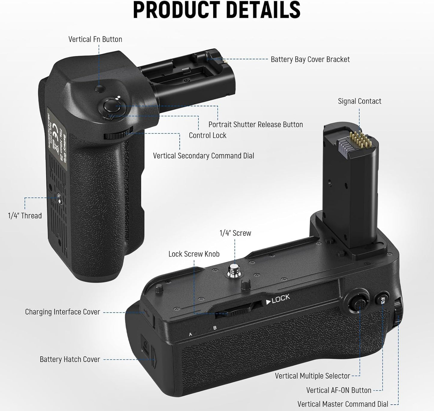 Neewer 10103325 MB-N12 Nikon Z8 Battery Grip Remote