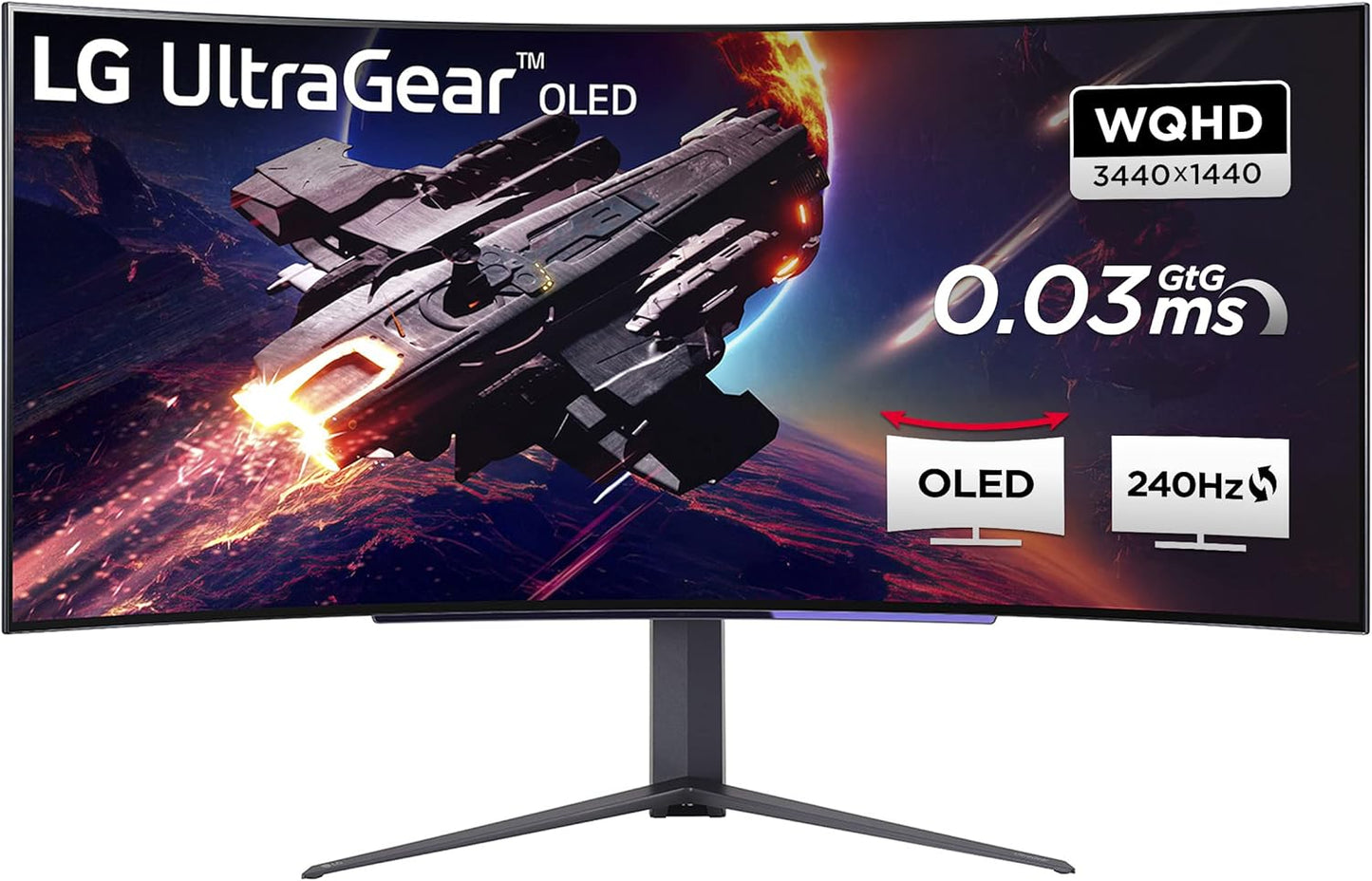 LG 45GR95QE-B.AEU 45" UltraGear 240Hz Curved OLED Gaming Monitor