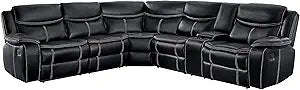 Lexicon 194840112440 Warrenton Leather Reclining Sectional