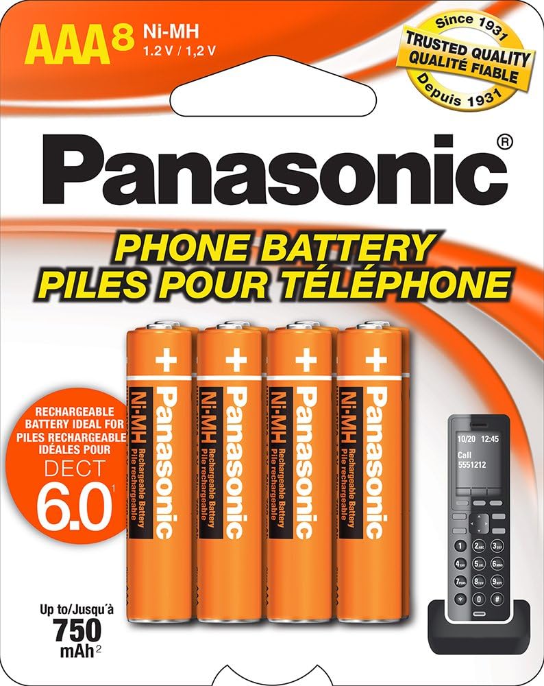 Panasonic HHR-4DPA/8BA AAA NiMH Cordless Phone Batteries — main product image