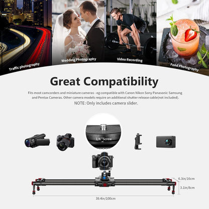 Neewer 10100621 39.4" Motorized Camera Slider - App Control