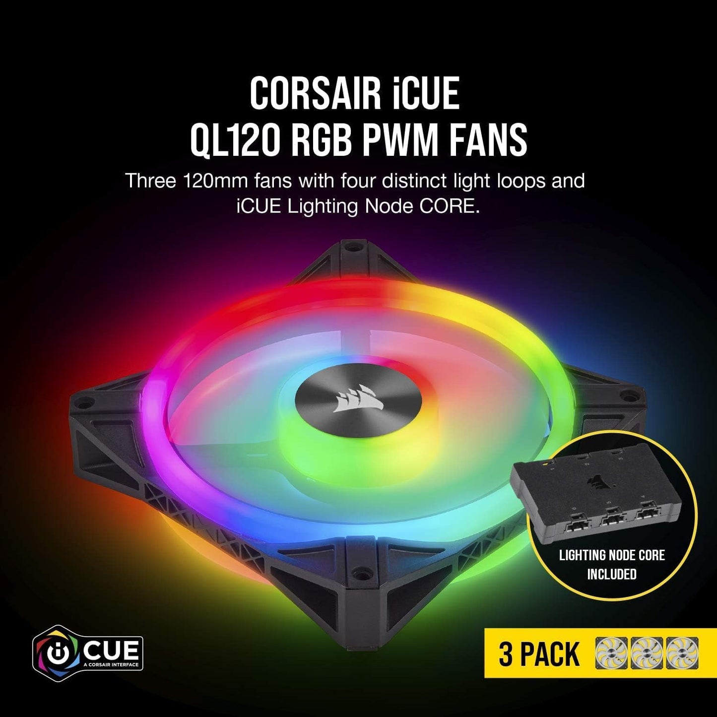 Corsair CO-9050098-WW QL120 RGB 120mm Fan 3-Pack