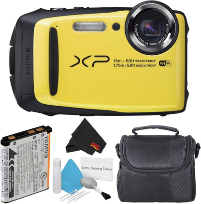 Fujifilm 16500466 FinePix XP90 Yellow Waterproof Camera Bundle