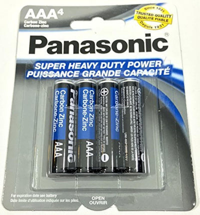 Panasonic 56150401X AAA Super Heavy Duty Carbon Zinc Batteries 4-Pack