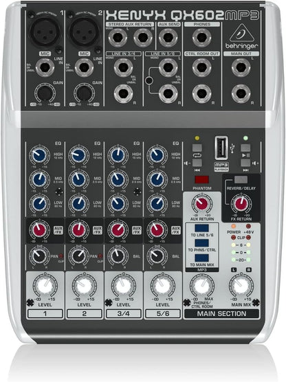 Behringer QX602MP3 Premium 6-Input Mixer MP3