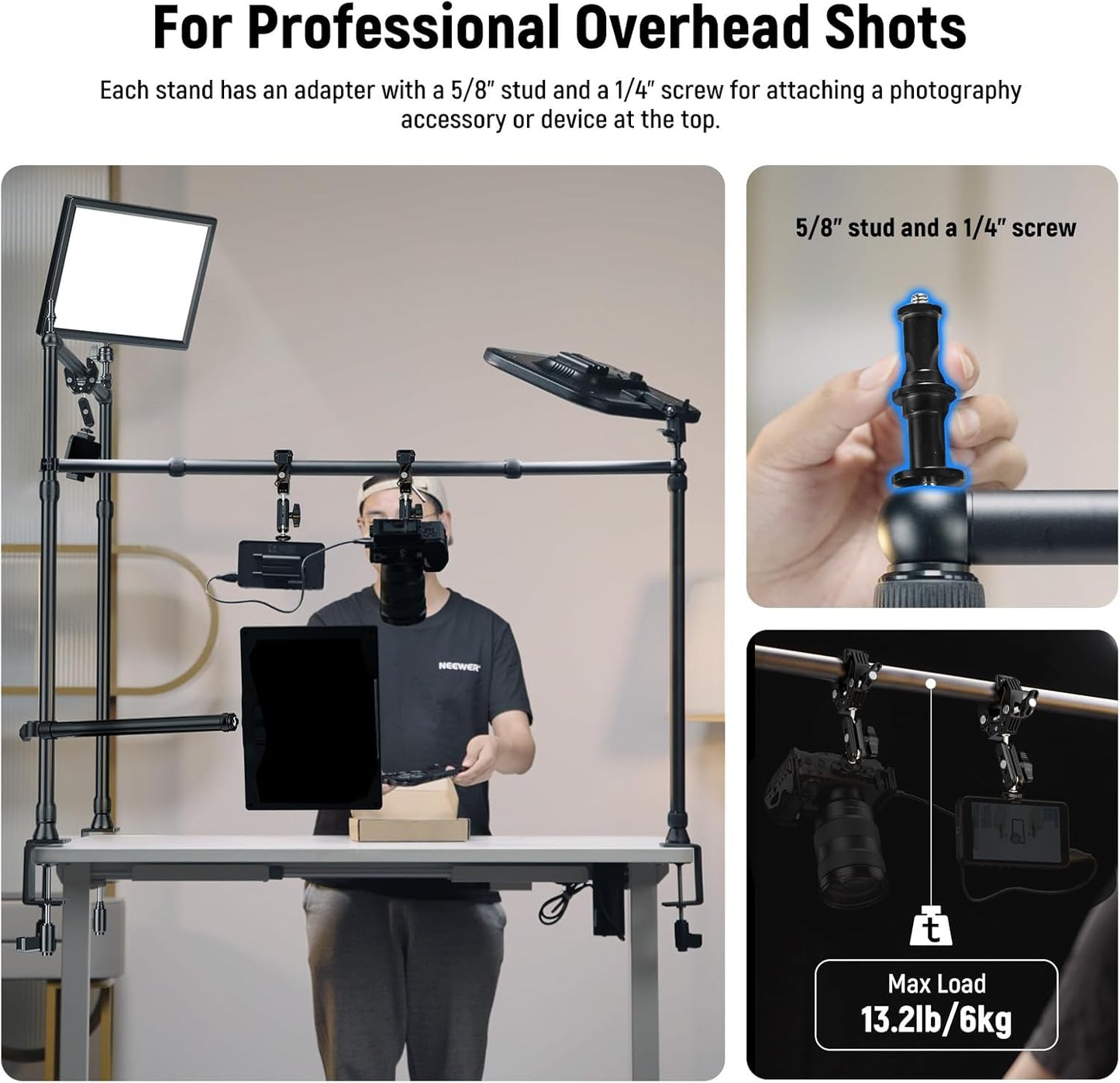 Neewer 10103702 Overhead Camera Mount Rig Desk Stand