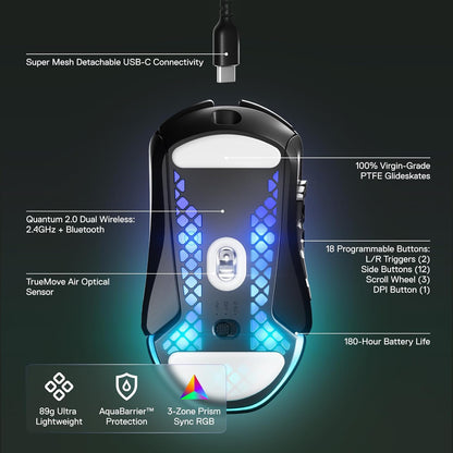SteelSeries 62618 Aerox 9 Wireless RGB Gaming Mouse