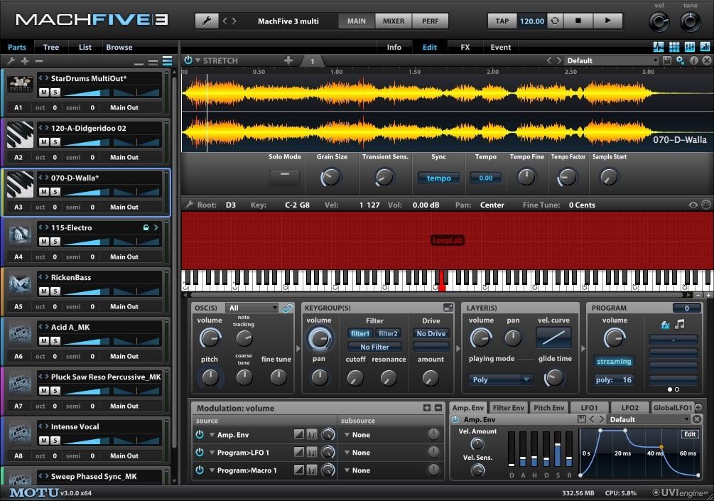 MOTU Machfive 3 Sampler Plug-in Software (iLok Required)