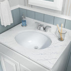 MSI 1714 Oval Undermount Porcelain Bathroom Sink White