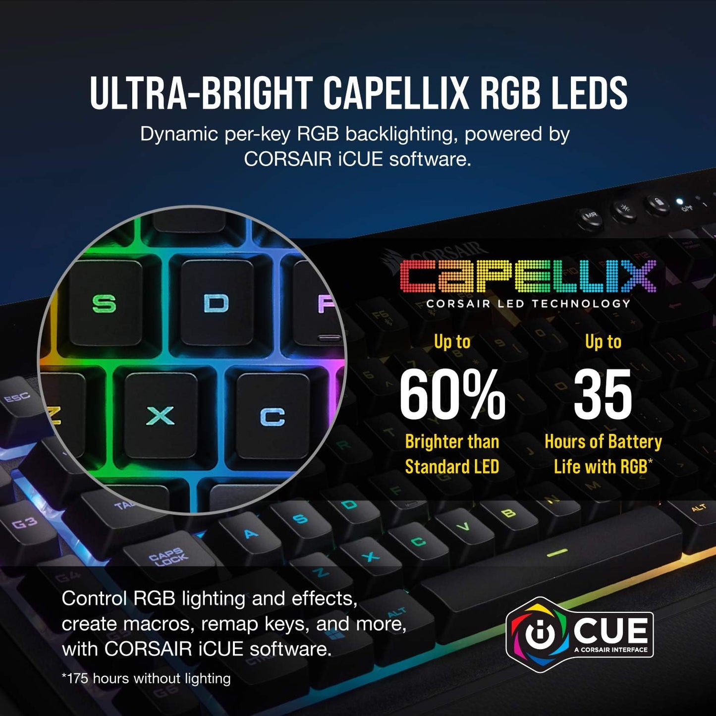 Corsair CH-925C015-NA K57 RGB Wireless Gaming Keyboard