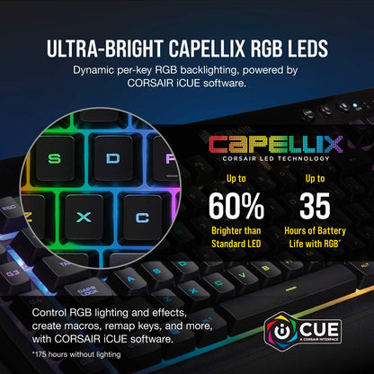 Corsair CH-925C015-NA K57 RGB Wireless Gaming Keyboard