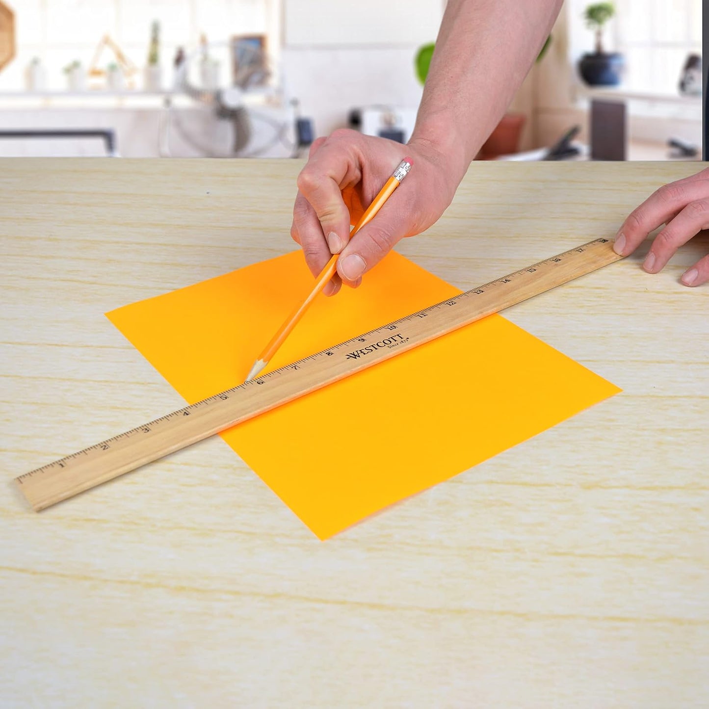 Westcott 05018 Beveled Wooden Ruler 18-Inch