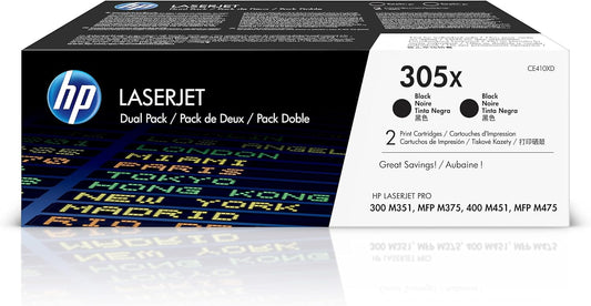 HP 305X Black High-Yield Toner Cartridge 2-Pack