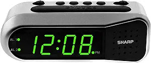 Sharp Digital Alarm Clock Ascending Alarm Battery Backup