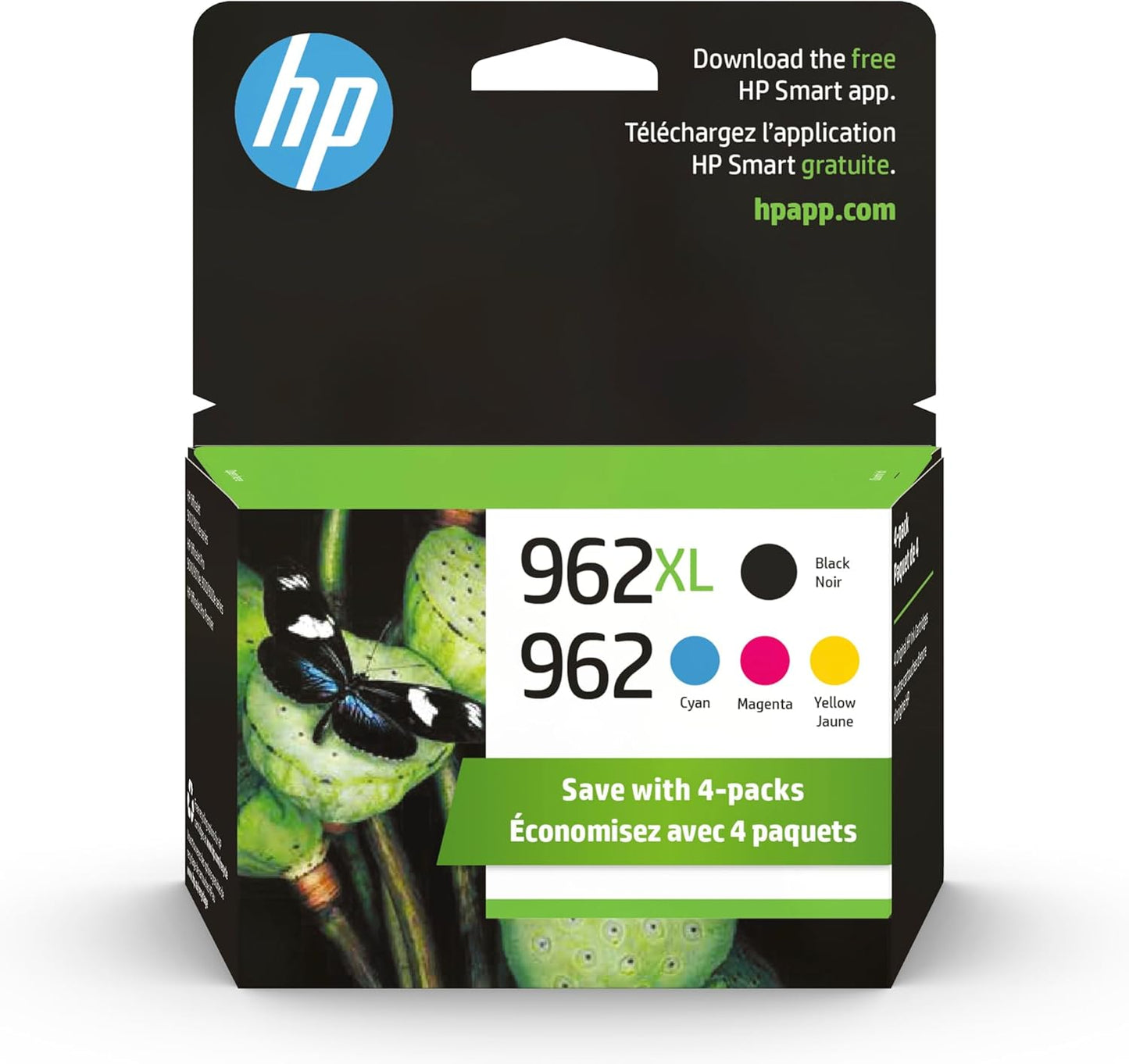 HP 962 Ink Cartridge - Cyan Magenta Yellow Black 4-Pack