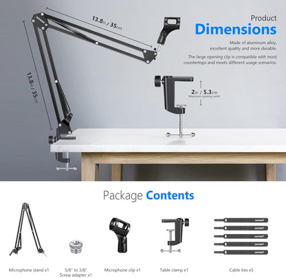 Neewer 40063970 Suspension Boom Scissor Mic Arm Stand