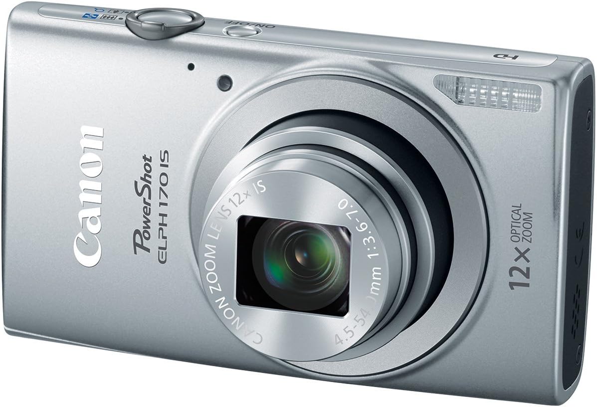 Canon 0127C001 PowerShot ELPH 170 IS Silver 12x Zoom