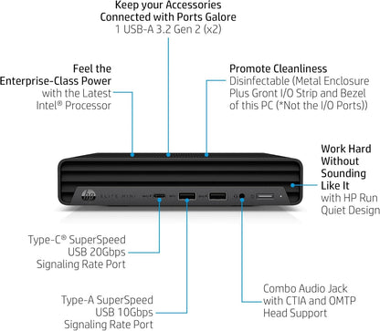 HP 800 G9 Elite Mini Desktop i7-14700T 64GB 2TB SSD - Configured