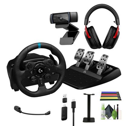 Logitech G923 Racing Wheel Headset Webcam Bundle