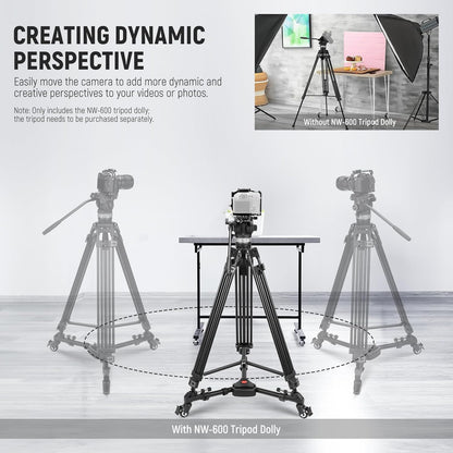 Neewer 10079574 Photography Tripod Dolly - 33lbs Capacity