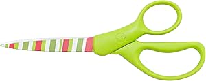 Westcott 16177 8 Inch Straight Holidazed Green Stripe Scissors