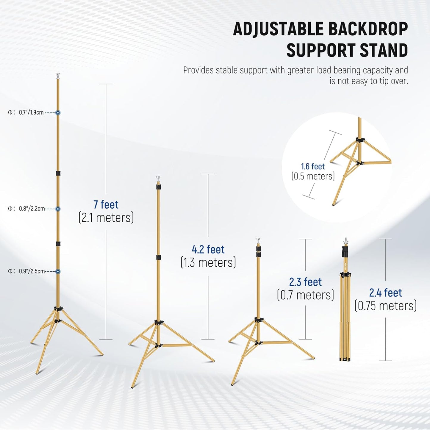 Neewer 10ft Photo Studio Backdrop Support System - Gold
