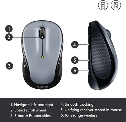 Logitech 910-002332-cr Wireless Mouse M325 Silver (Renewed)