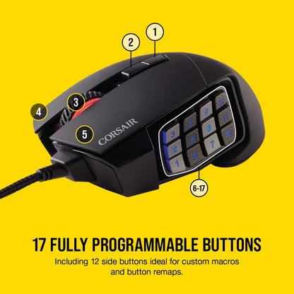 Corsair Scimitar RGB Elite Gaming Mouse (Renewed)