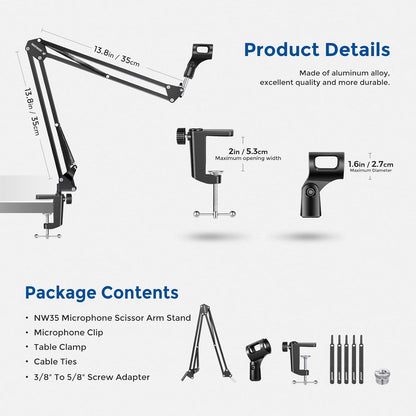 Neewer 40063970 Suspension Boom Scissor Mic Arm Stand