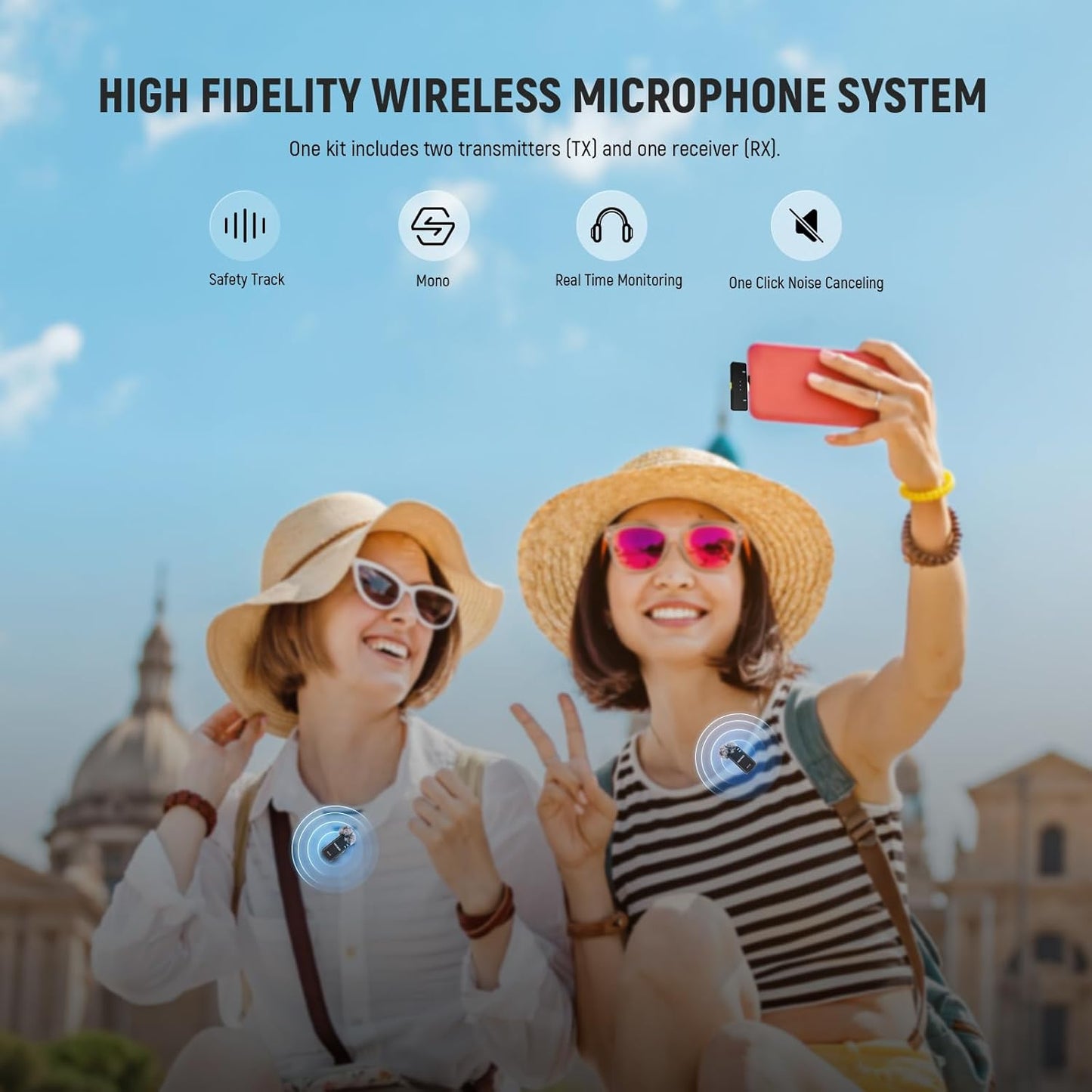 Neewer 21000072 Wireless Lavalier Microphone USB-C iPhone