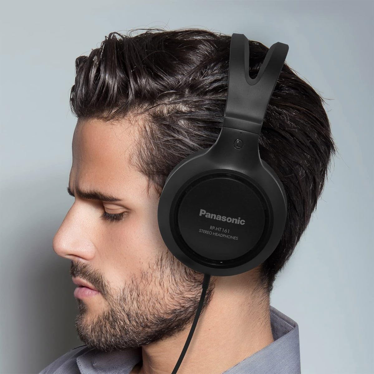 Panasonic RP-HT161-K Over-Ear Wired Headphones Extra Bass