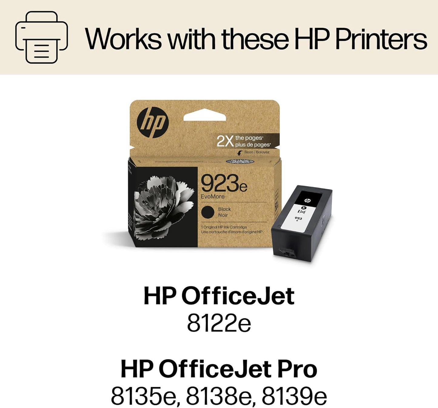 HP 4K0T7LN 923e EvoMore Black Ink Cartridge - High Yield