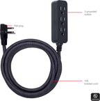 GE 44237 3-Outlet Power Strip Surge Protector 15 Ft Braided Cord