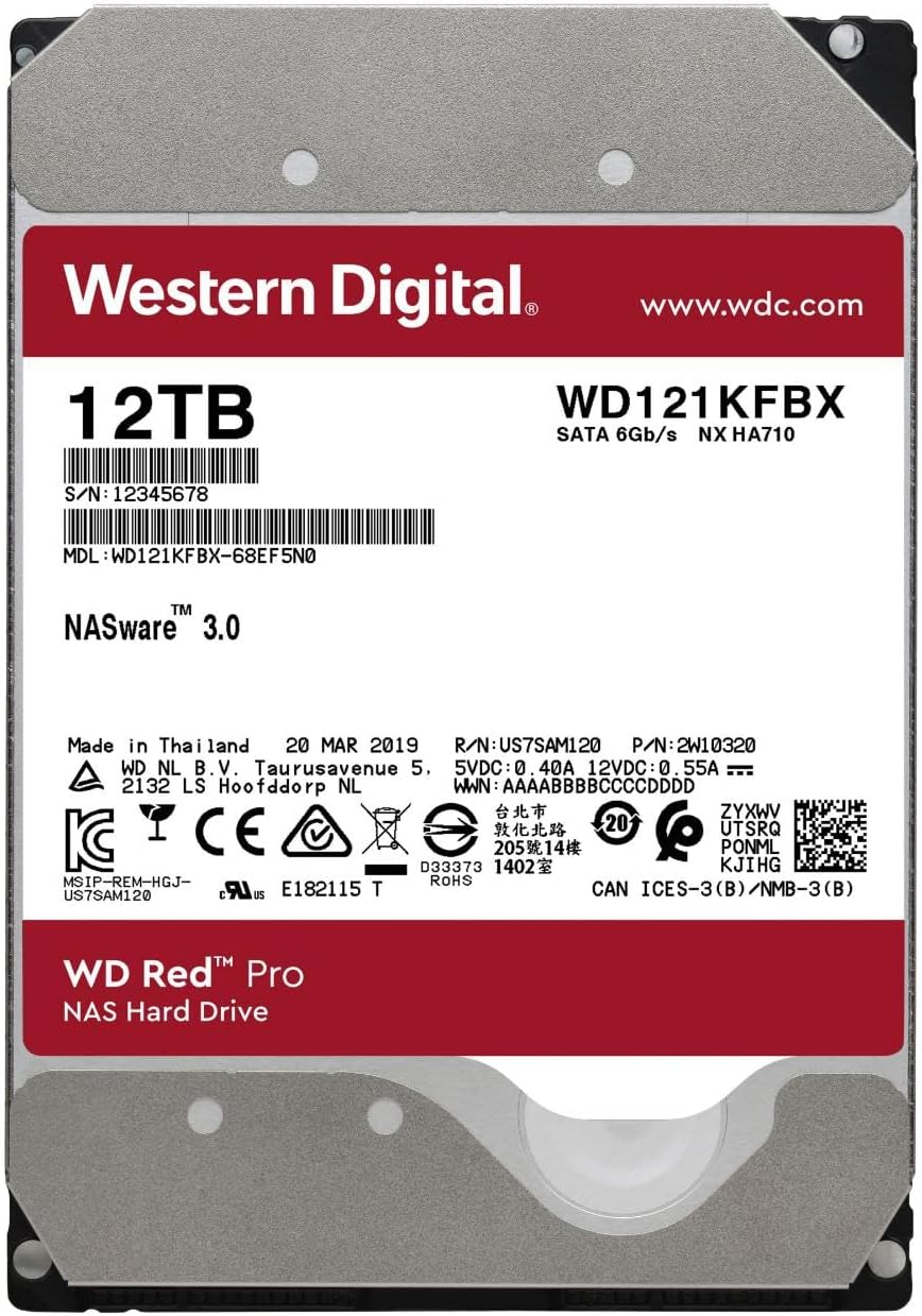 Western Digital WD121KFBX 12TB Red Pro NAS Hard Drive