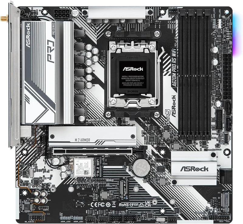 ASRock A620M PRO RS WIFI AMD Ryzen AM5 Motherboard — main product image